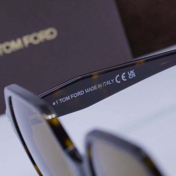 Tom Ford Romy FT1032 52E Geometric Sunglasses - Havana/Brown main image 7